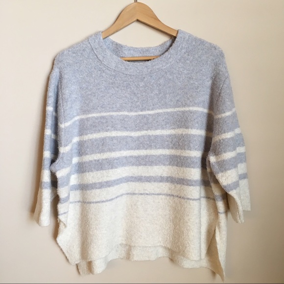 Anthropologie Sweaters - Anthro Lou & Grey Striped Fuzzy Sweater Poncho